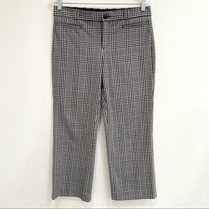 Banana Republic Logan black white Glen plaid cropped trousers size 6
